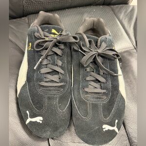 Puma Black Speedcat Suede Sneakers metallic gold logo